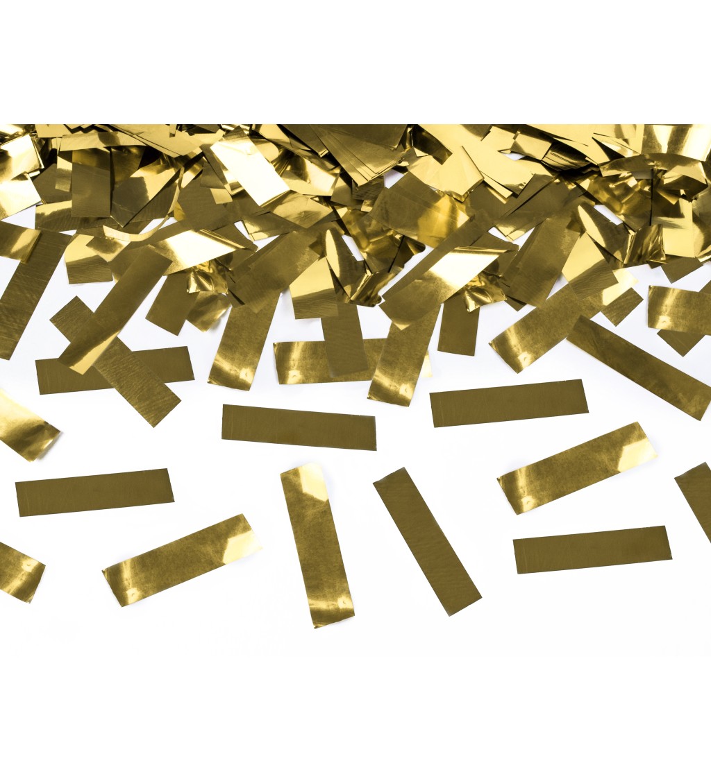 Vystřelovací konfety - zlaté proužky, 40 cm
