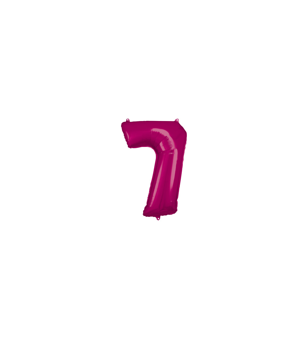 Fóliový balónek tmavě růžový - číslo 7