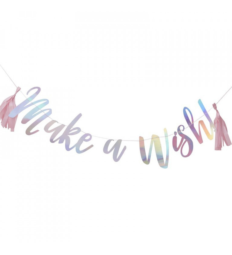 Girlanda s nápisem "Make a wish"
