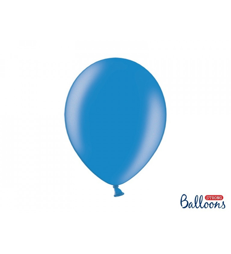 Modrý latexový balónek metalický - 10 ks
