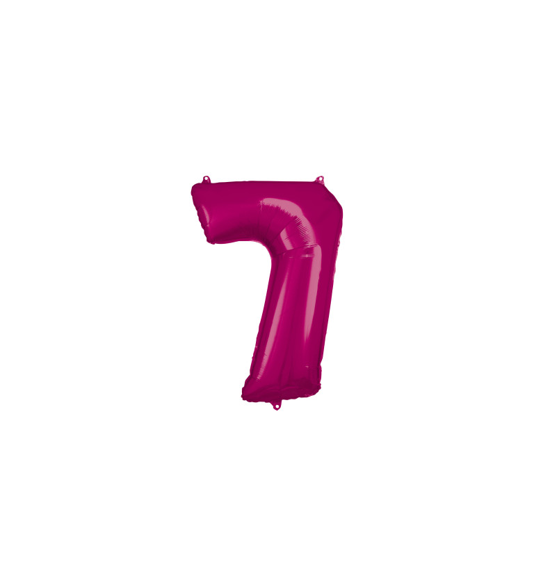 Fóliový balónek tmavě růžový - číslo 7
