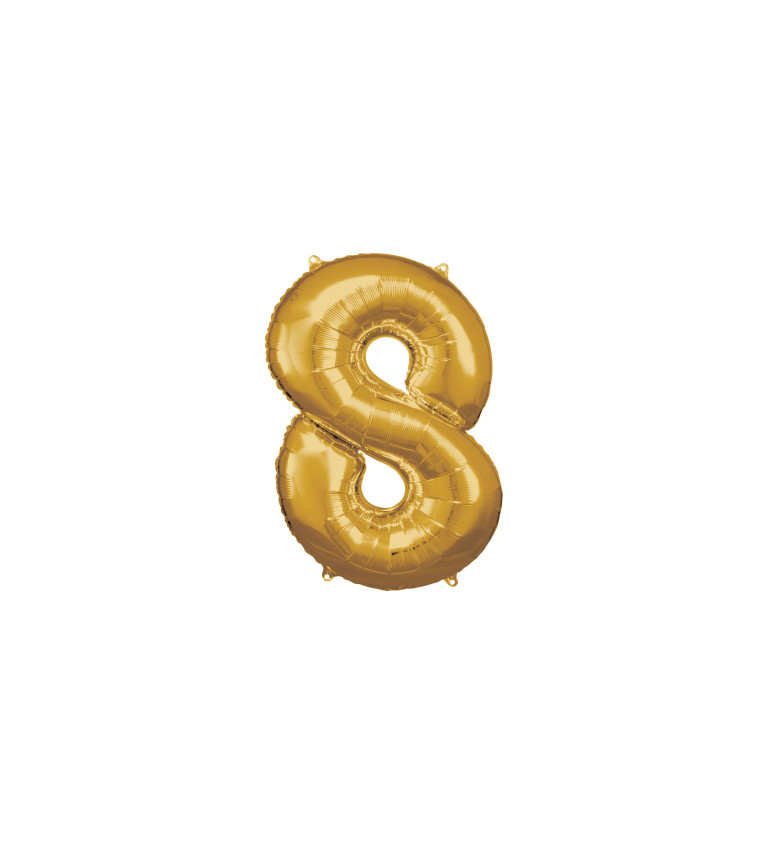 Fóliový balónek zlatý - velké číslo 8 (86cm)