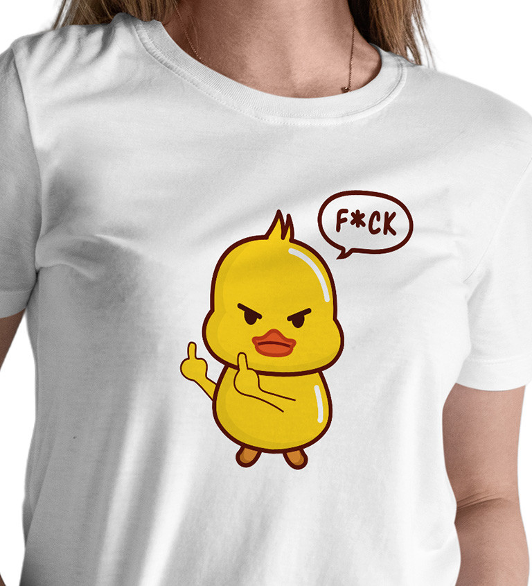 Dámské triko bílé - F*ck naštvané kuře